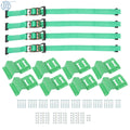 E Track Wheel Chock Tie Down System with 8' Green Ratchet Straps