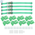 E Track Wheel Chock Tie Down System with 8' Green Ratchet Straps