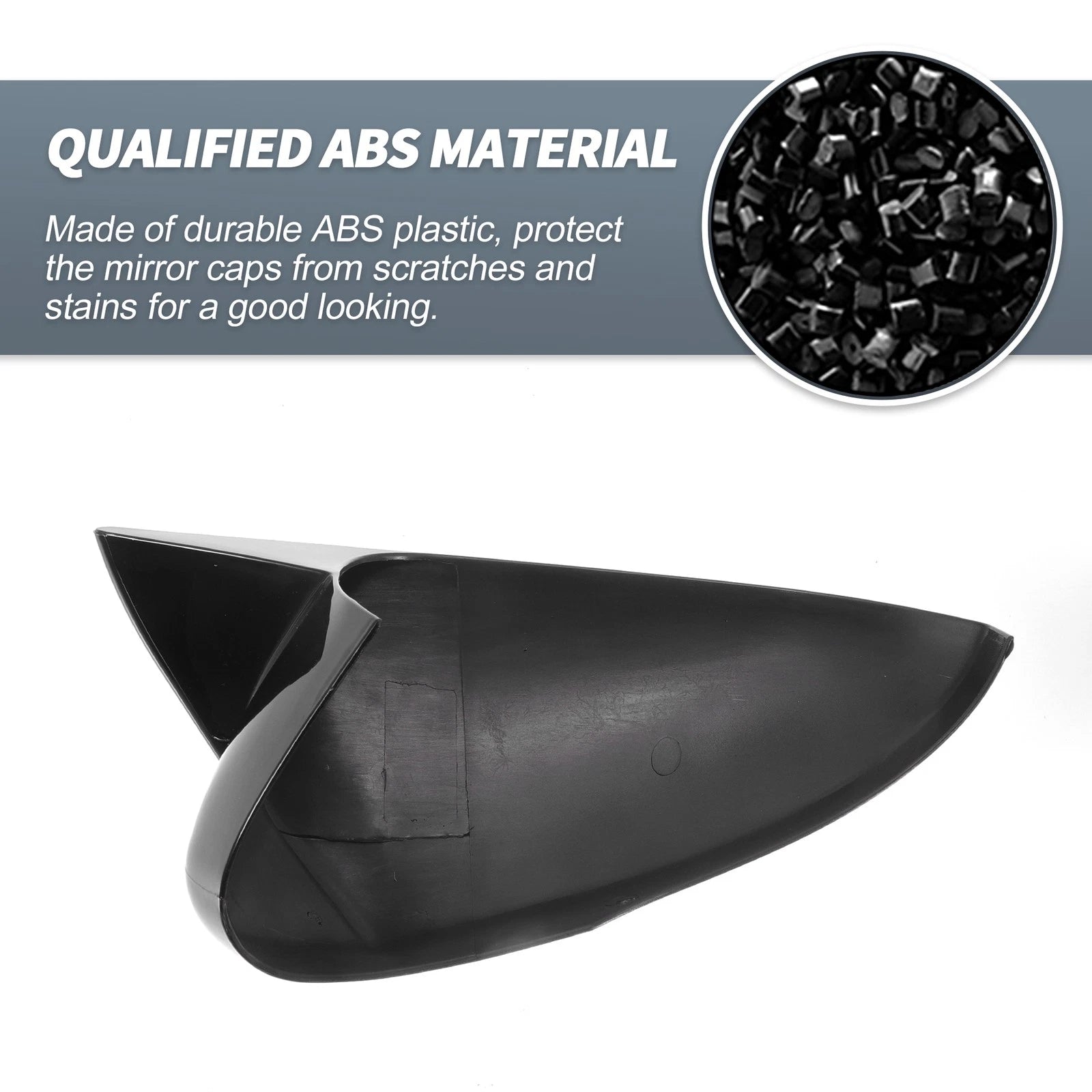 Pair Rearview Mirror Cover Overlay Gloss Black for Ford Mondeo Fusion (2013–2020)