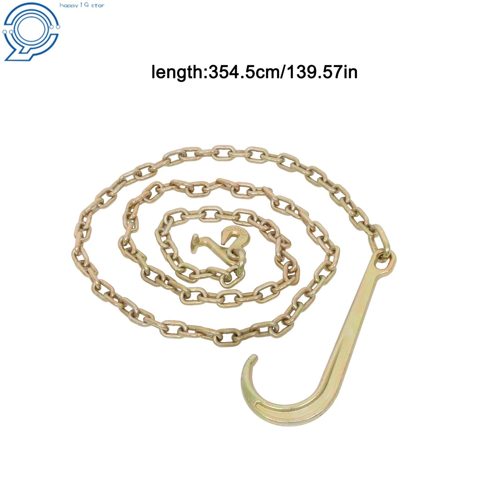 Tow Chain for Recovery Wrecker (10 FT, 5/16" Mini J Hook)
