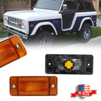 2X Amber Lens Front Side Marker Lights for Ford Bronco F-Series (1970–1977)