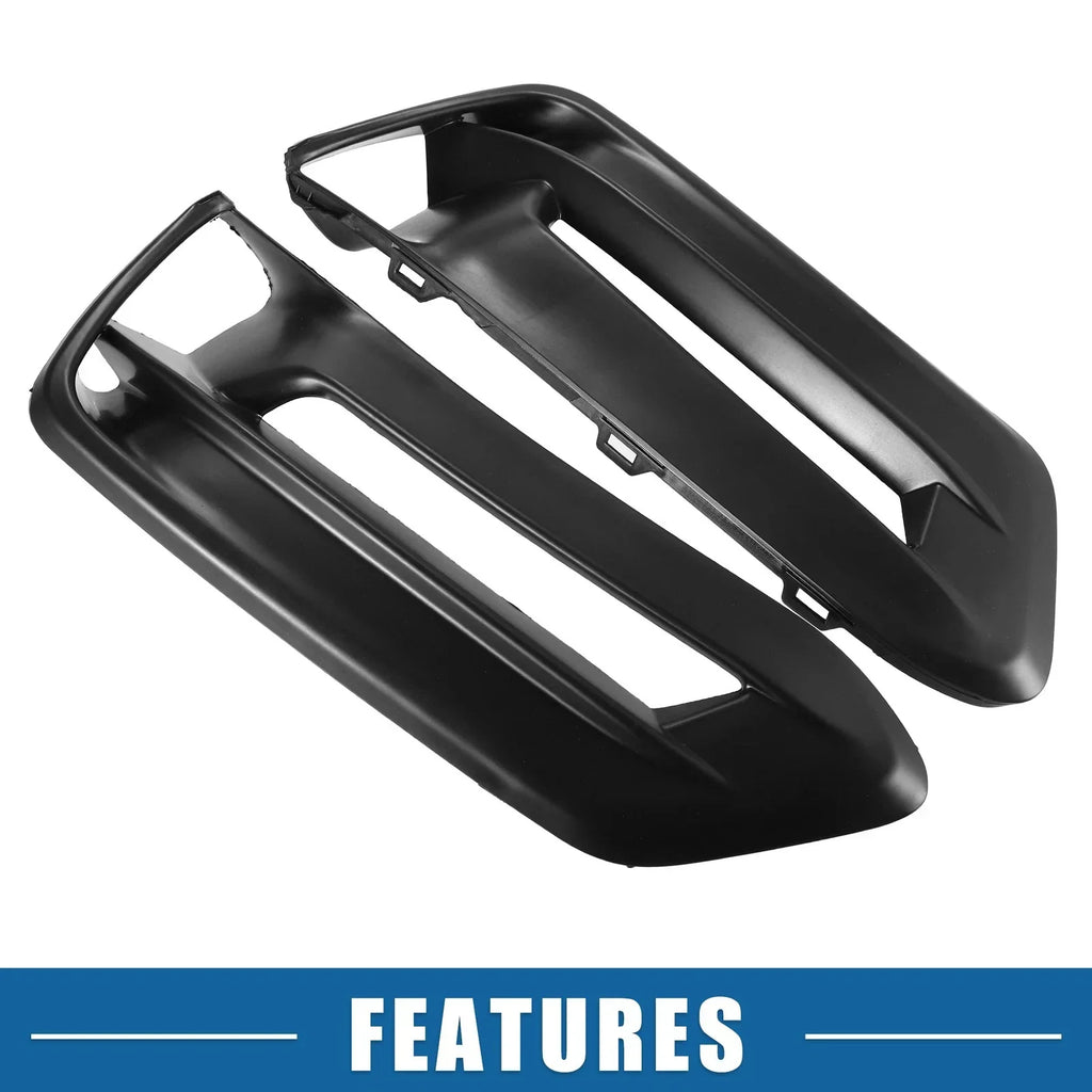 2 x Front Fog Light Grille Covers for Honda Accord (2018-2020) Black