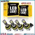 Set of 4 H11 LED Headlight Bulbs for Low Beam (120000LM, 6500K)