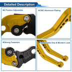 Adjustable Short Brake Clutch Lever for Honda CB599/CB600 Hornet (1998–2006) Gold Tone