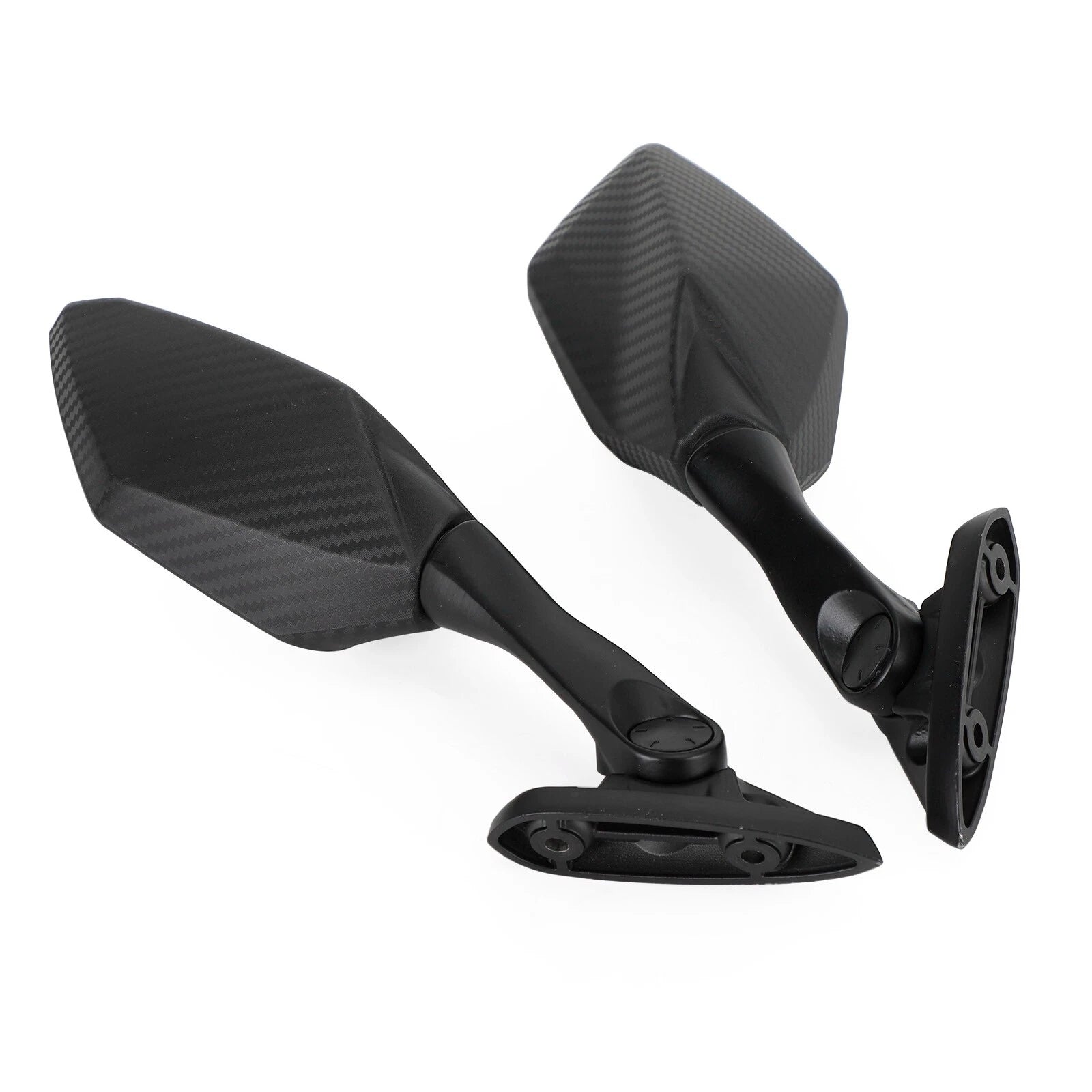 Black Short Stem Rear View Mirror Pair for Yamaha YZF R3 ABS R25 (2015–2021)