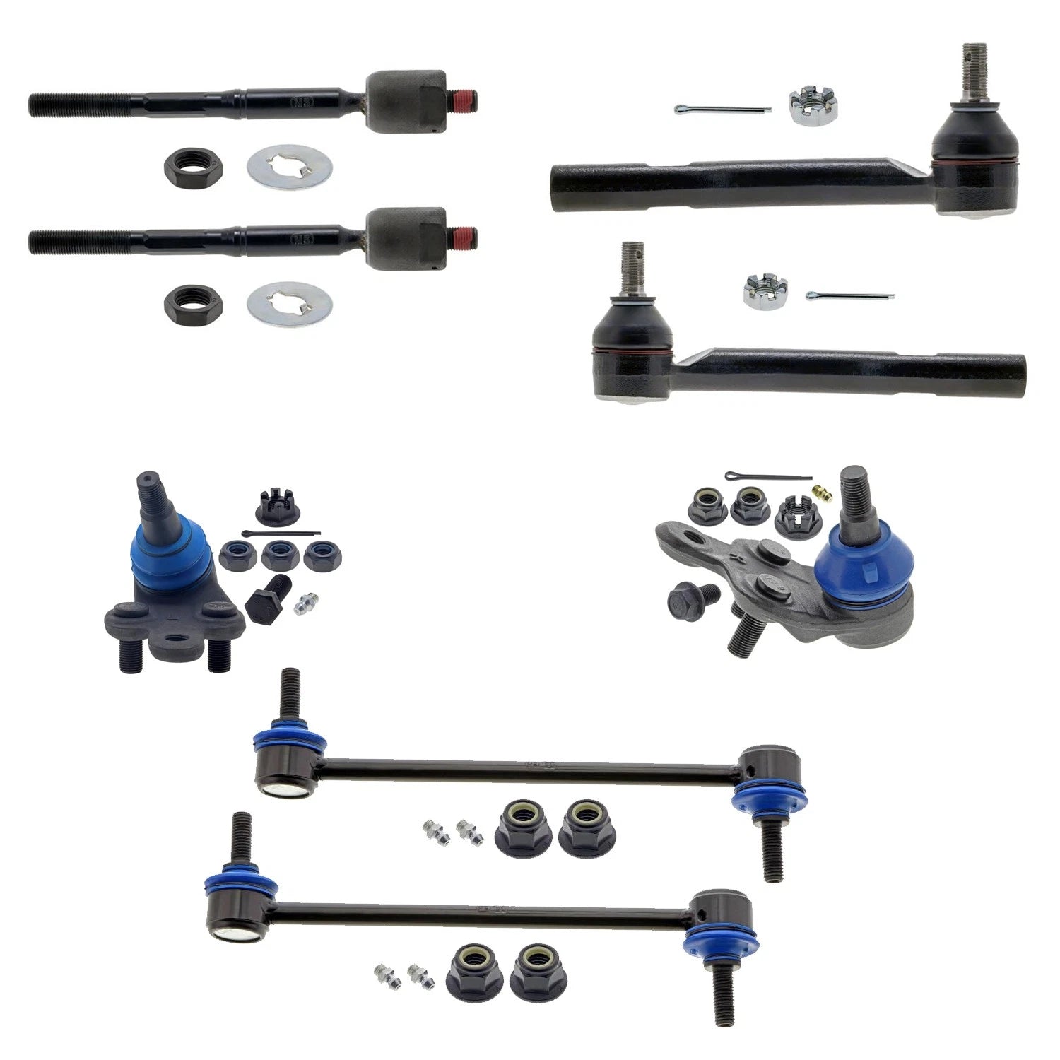 Set of 4 Tie Rod Ends & Sway Bar Links for Toyota Solara (1999–2003)