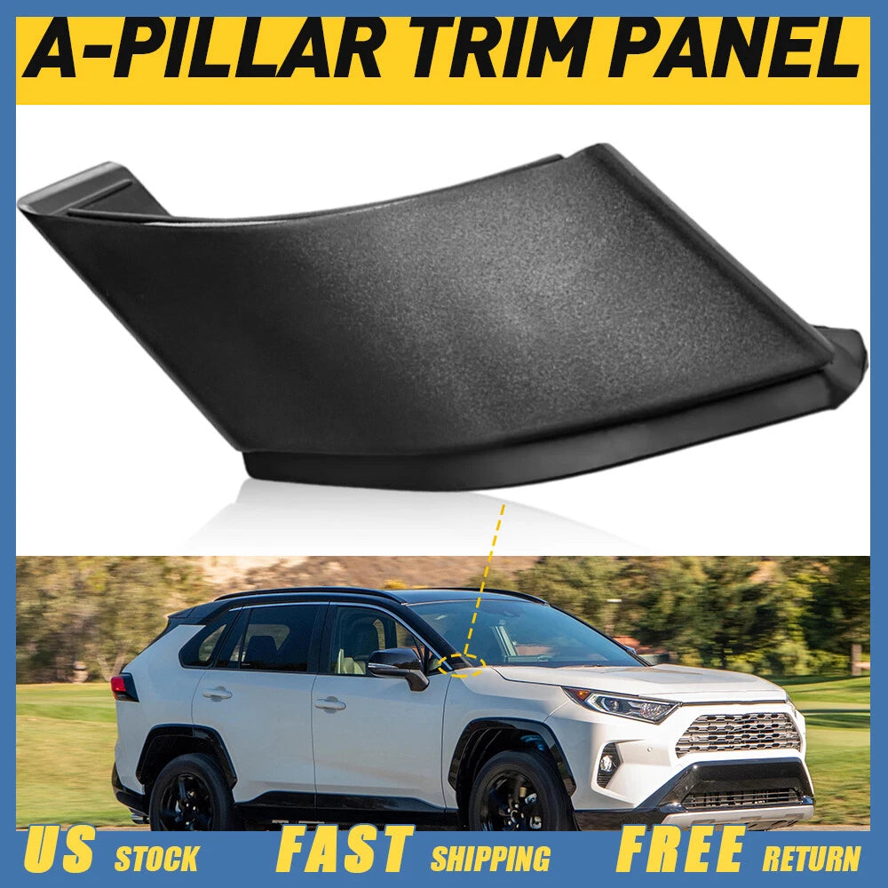 Glossy Black A-Pillar Trim Cover for Toyota RAV4 (2019–2022)