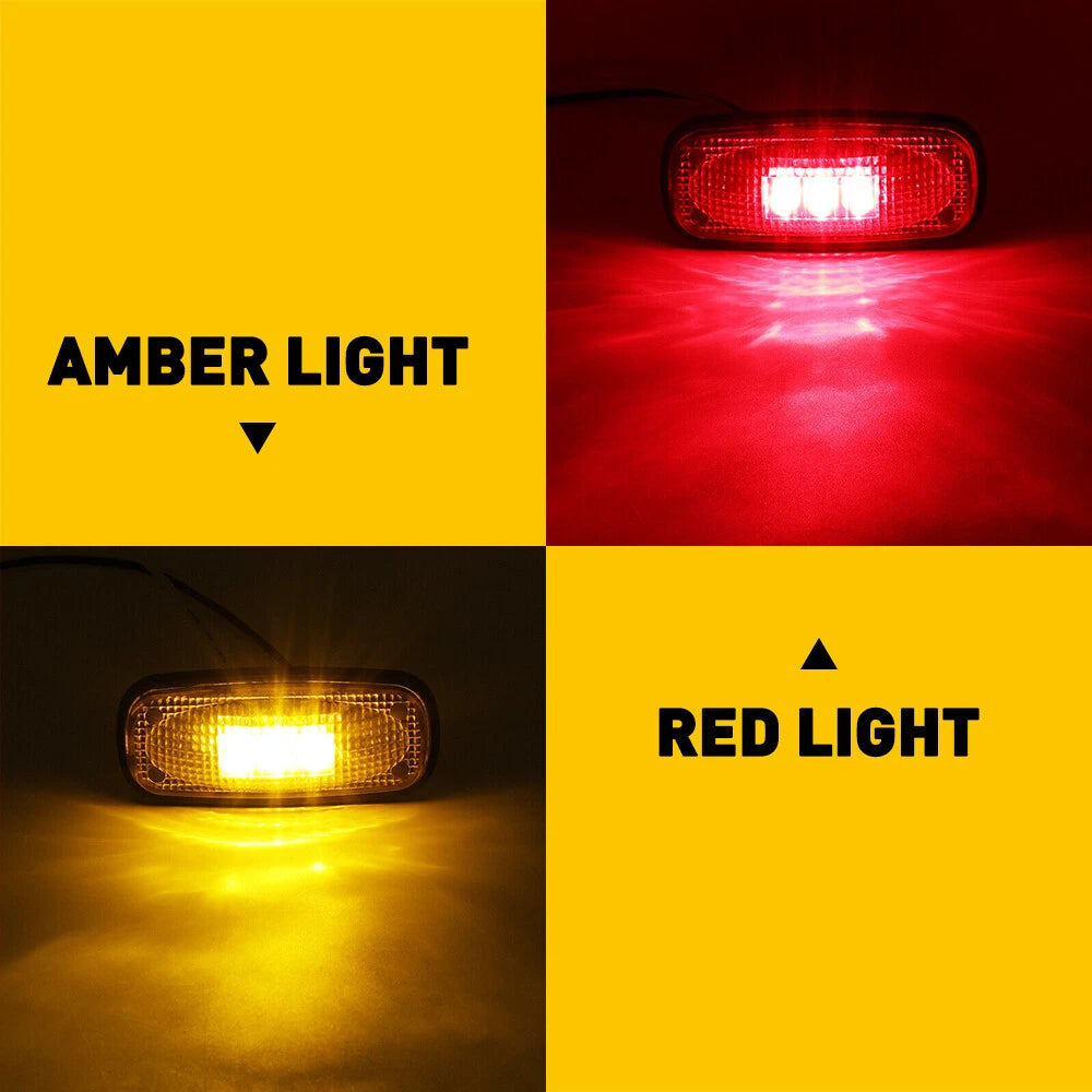 4X Amber Red Side LED Smoked Marker Light for Dodge RAM 2500 3500 (2003-2018)