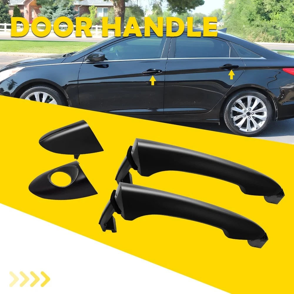 Pair Black Exterior Door Handles for Hyundai Sonata (2011–2015)