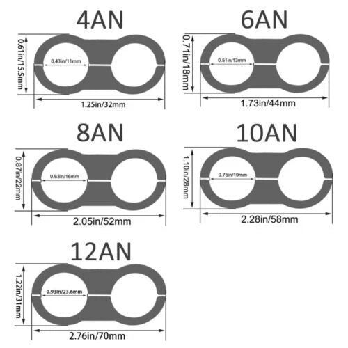Hose Separator Clamp Fitting Connector 6AN 8AN 10AN 12AN for Universal