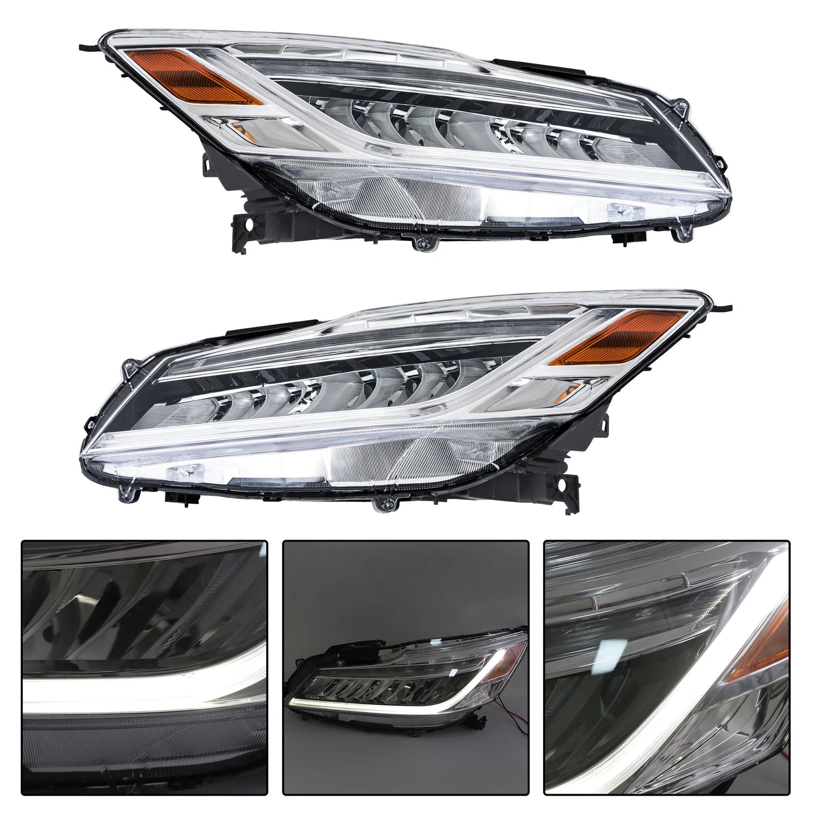 Pair LED Headlight Assembly for Honda Accord Sedan (2016–2017)