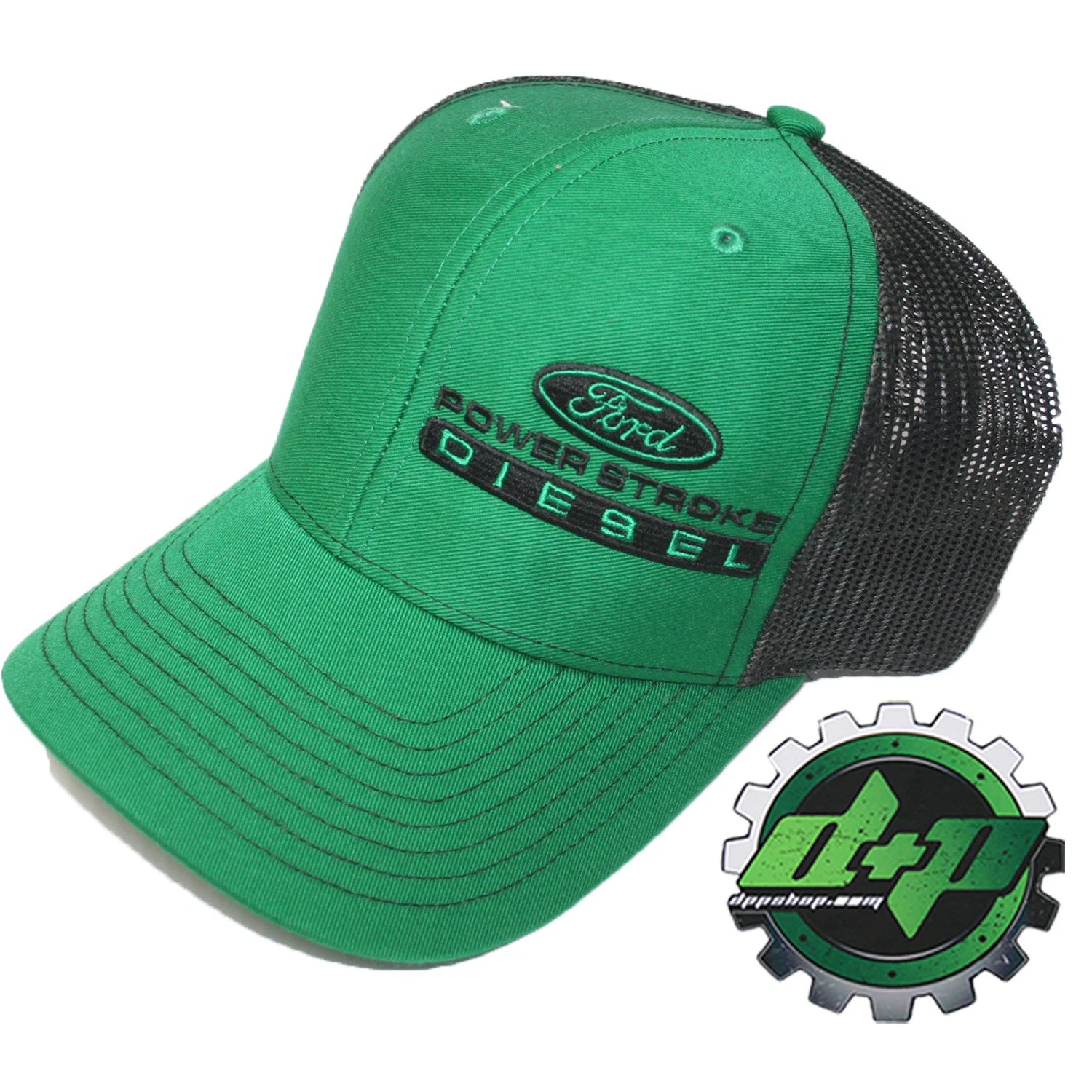 Ford Powerstroke Hat Snapback Cap Green Black Mesh (Fits All Models)