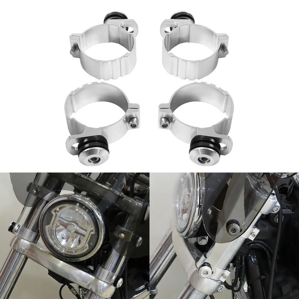 39mm Windshield Fairing Mount Fork Clamps for Harley Sportster XL883 1200 (2004–2023)