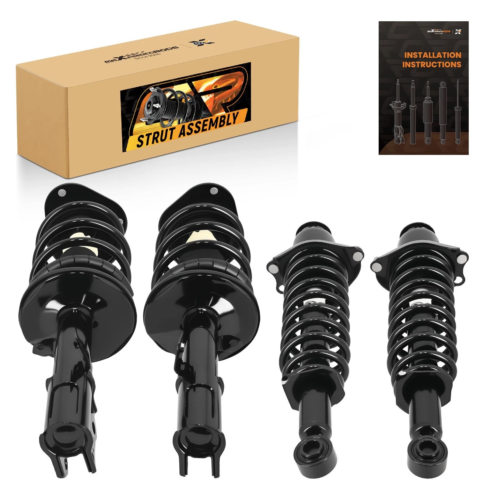 Set of 4 Front Rear Struts w/Coil Spring for Toyota Matrix Pontiac Vibe (2003–2008)