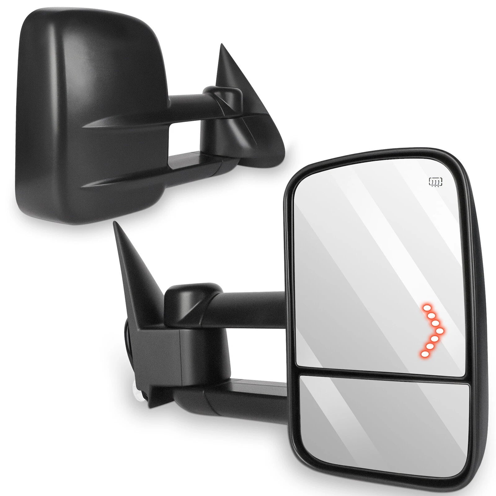 Pair of Power Heated LED Signal Towing Mirrors for Chevy GMC (2003–2007)