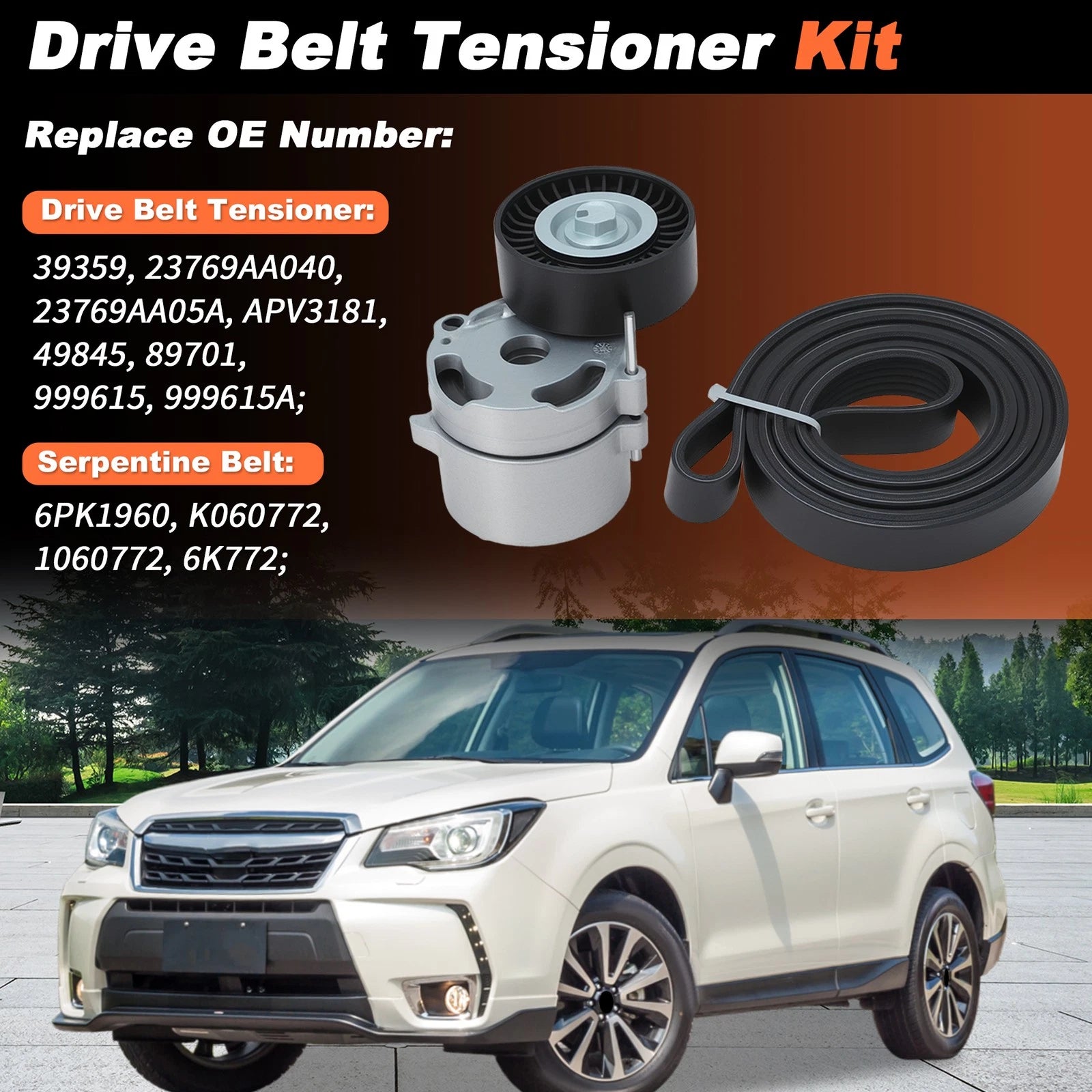 Drive Belt Tensioner Kit 90K-39359 for Subaru BRZ Forester Impreza Crosstrek (2013–2021)