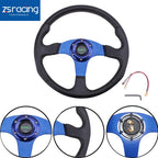 6 Bolt Blue Aluminum 14" Racing Steering Wheel for Universal Fit