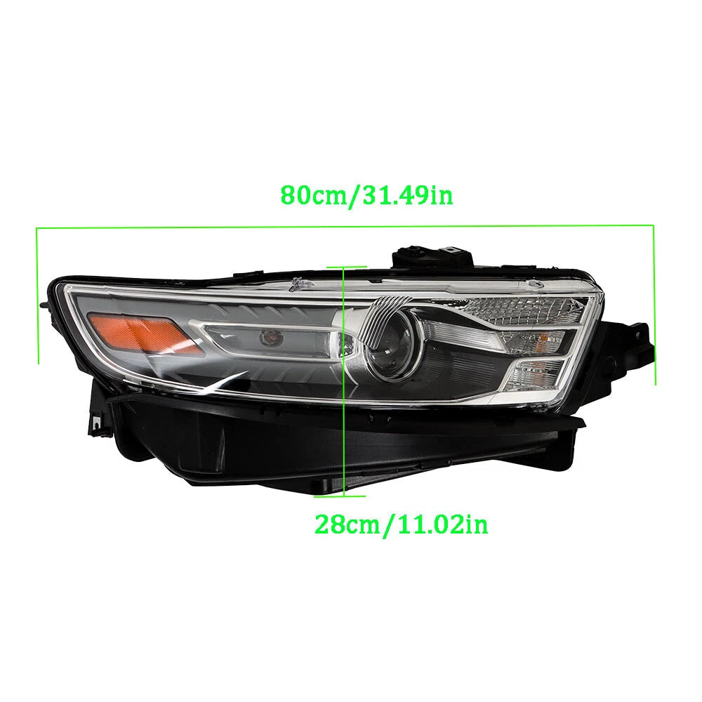 Front Headlight Assembly for Ford Taurus (2013-2016) LH+RH Pair Clear Lens