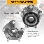 2 Front Wheel Hub Bearings 513357 for Nissan Rogue (2014–2023) Rogue Sport (2017–2022)