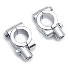 Chrome 1" 25mm Motorcycle Handlebar Mirror Thread Mount Clamp Adapter