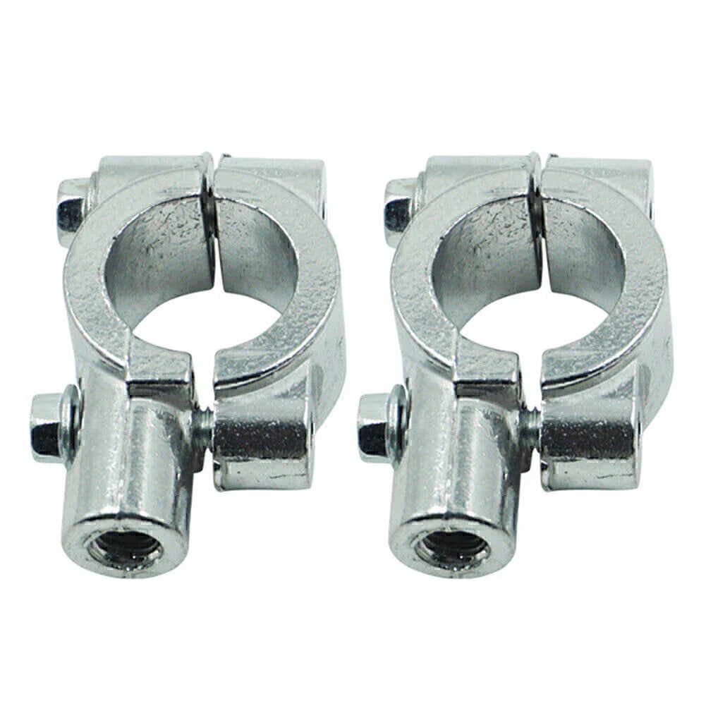 25MM M10 Motorcycle Silver Handlebar Mirror Mount Holder Clamp