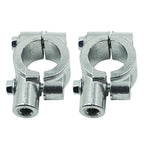 25MM M10 Motorcycle Silver Handlebar Mirror Mount Holder Clamp