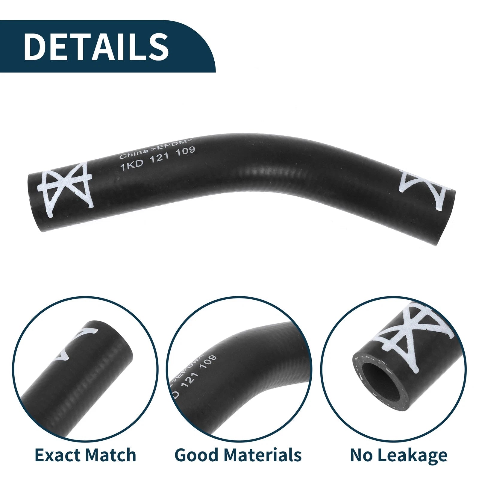 Radiator Hose Coolant Pipe for Volkswagen CC (2009–2017) Rubber Black