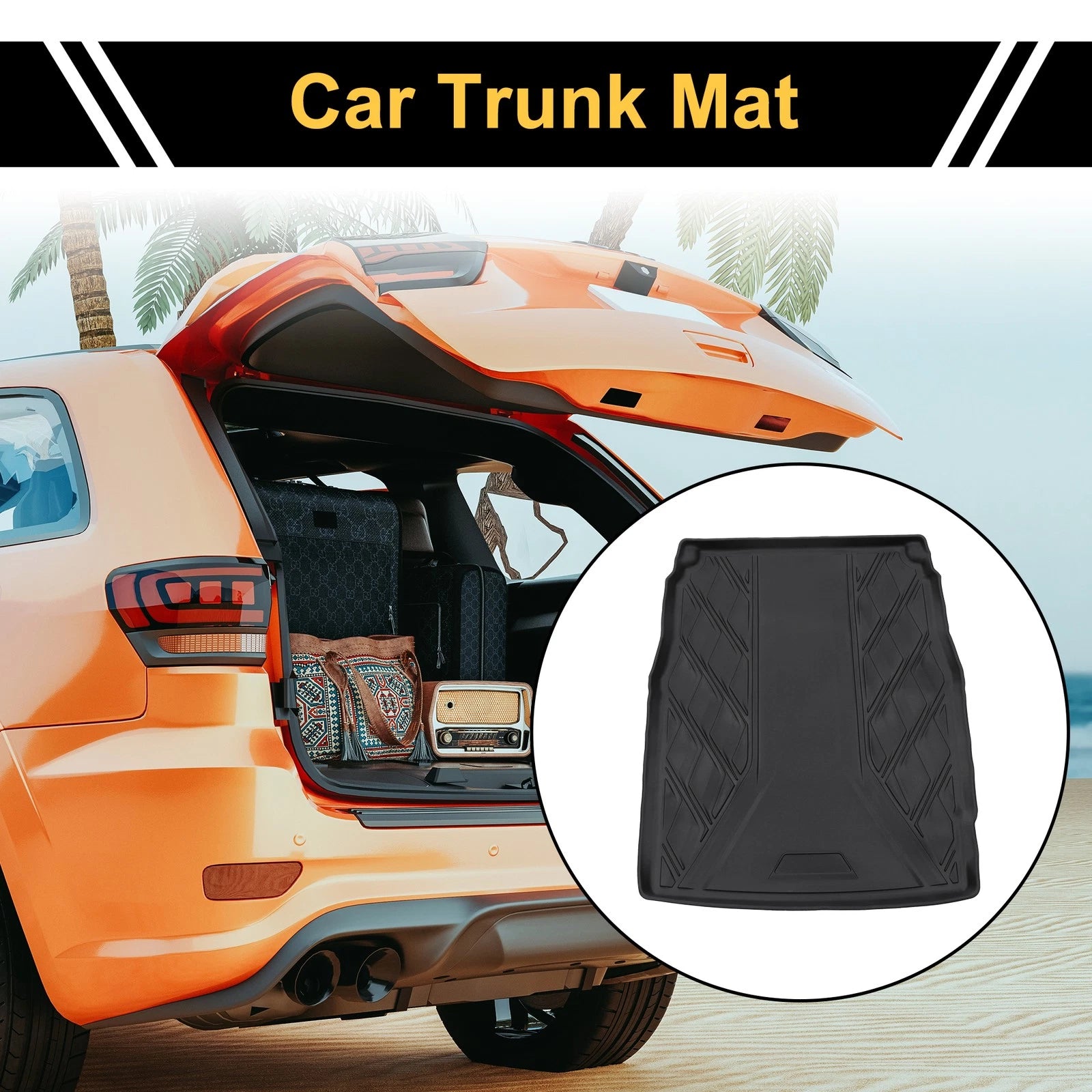 Cargo Liner Rear Trunk Mat for BMW 5-Series (2011–2016) TPE Diamond Pattern