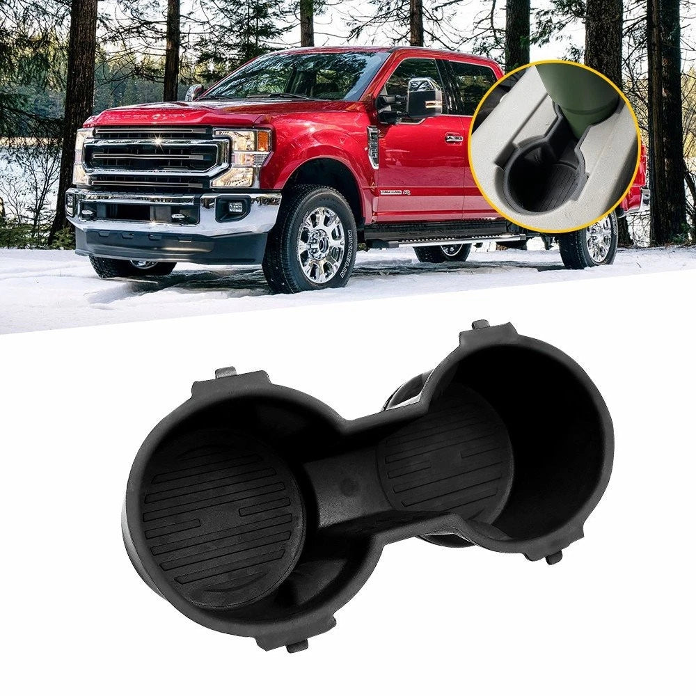Set of 2 Front Dual Bottle Seat Holder Cup Rubber Inserts for Ford F-150 (2015–2017)