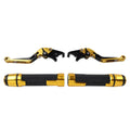 Gold Extendable Brake Clutch Levers Grip Set for Kawasaki ZX10R (2016-2023)
