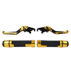 Gold Extendable Brake Clutch Levers Grip Set for Kawasaki ZX10R (2016-2023)