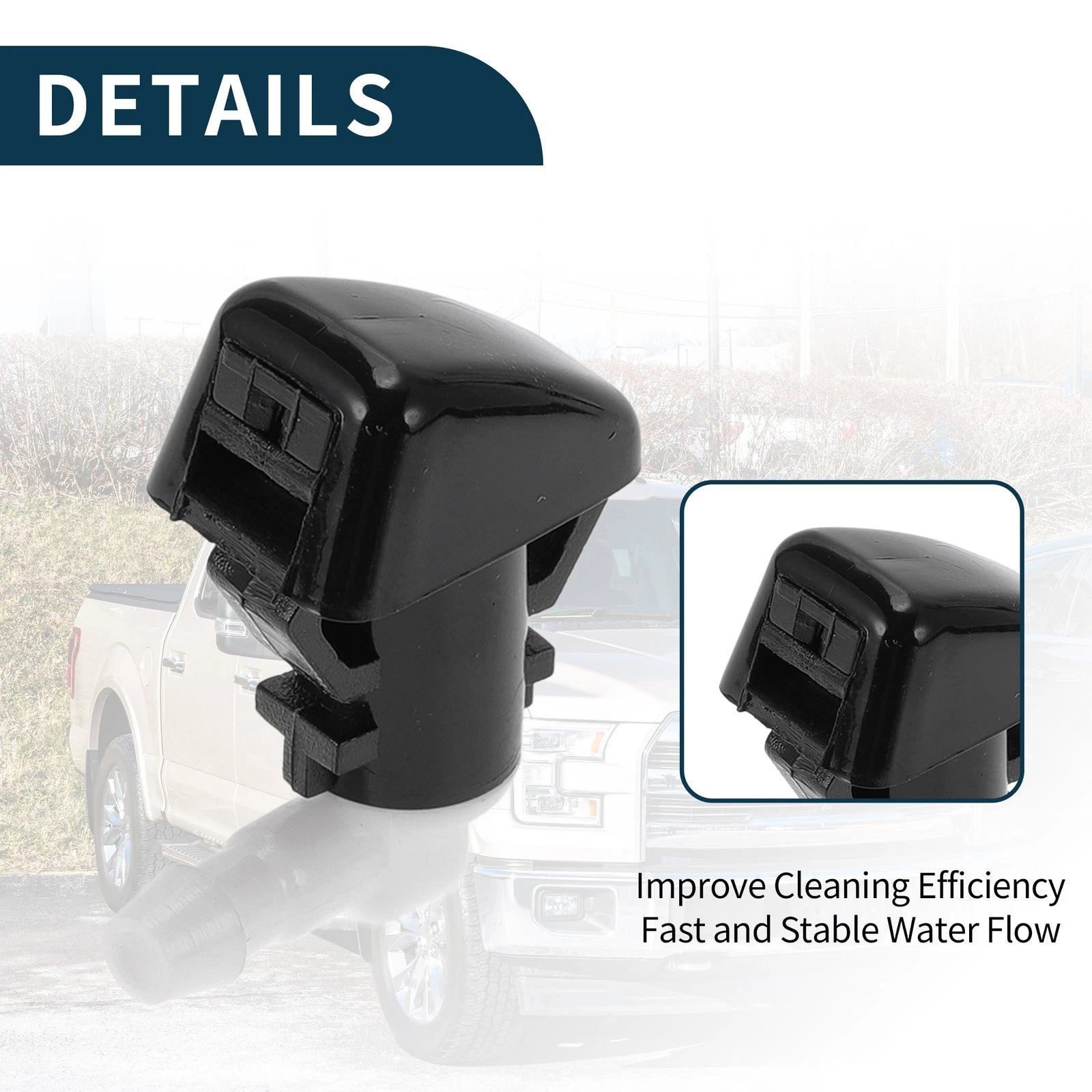 2Pcs Front Windshield Washer Nozzles for Ford F-450 Super Duty (2011–2016)