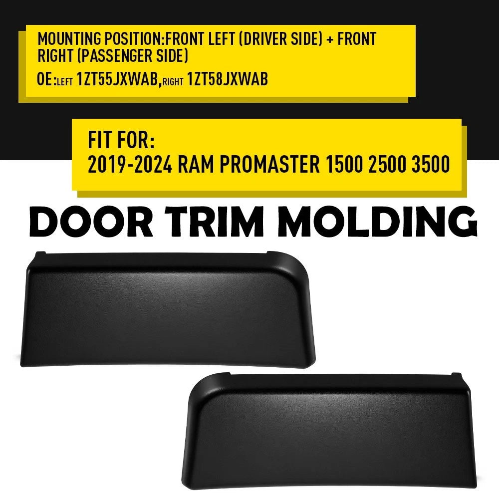 Pair Door Trim Molding for Ram ProMaster 1500 2500 3500 (2019–2024)
