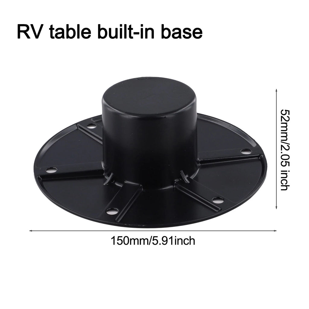 Black Aluminum RV Table Leg Base Round Flush Mount for RV Tables