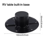 Black Aluminum RV Table Leg Base Round Flush Mount for RV Tables