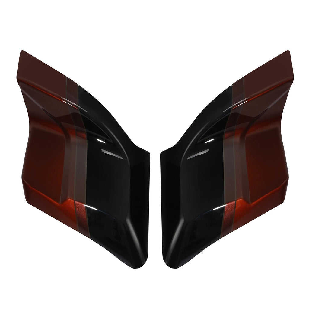 Stretched Side Fairings for Harley Road Glide (2015–2023) - Auburn Sunglo Black Hole Rich Bourbon