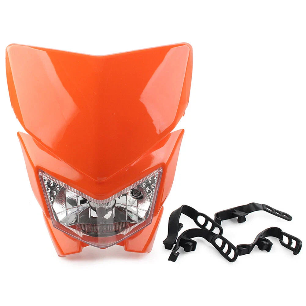 35W Front Headlight Lamp for Motorcycle Dirt Bike 250cc Orange