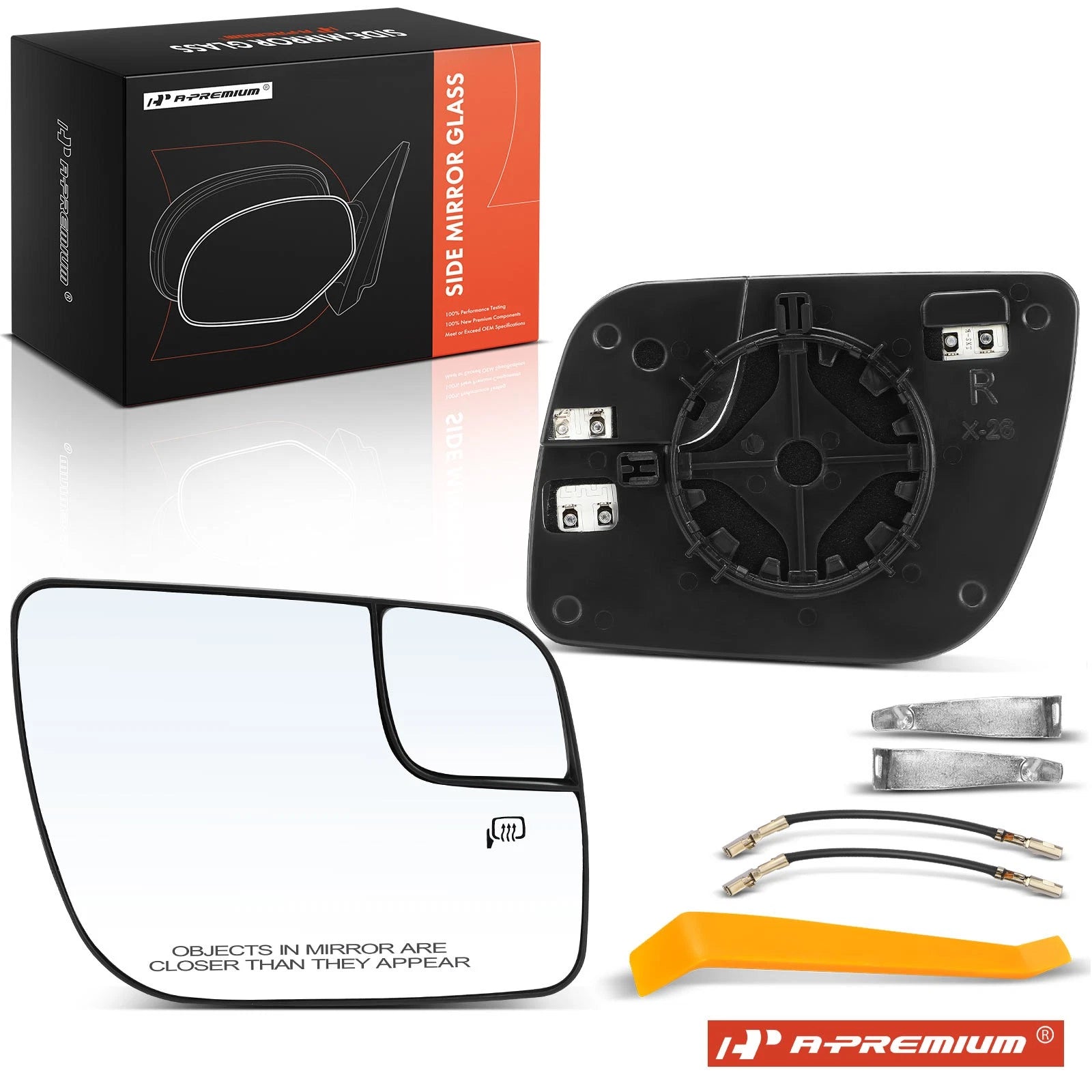 Passenger Power Mirror Glass with Spotter for Ford Explorer (2011–2019)