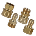 Set of 4 High Pressure Washer Adapter M22-15 Swivel to 3/8" QC Brass