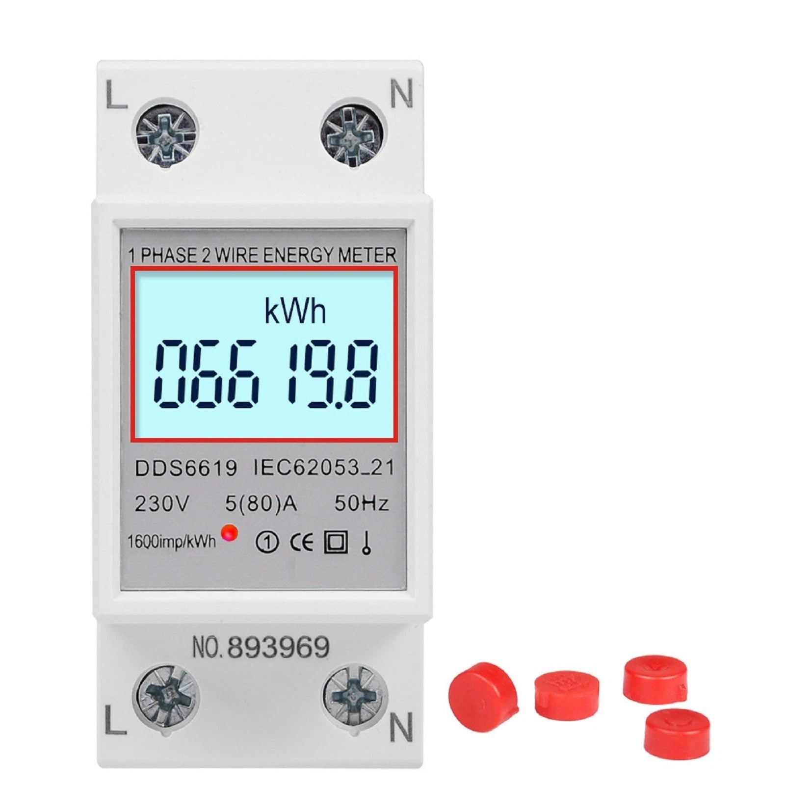 Digital Energy Meter 2 Wire 230V 580 Amp with LCD Display for Automotive