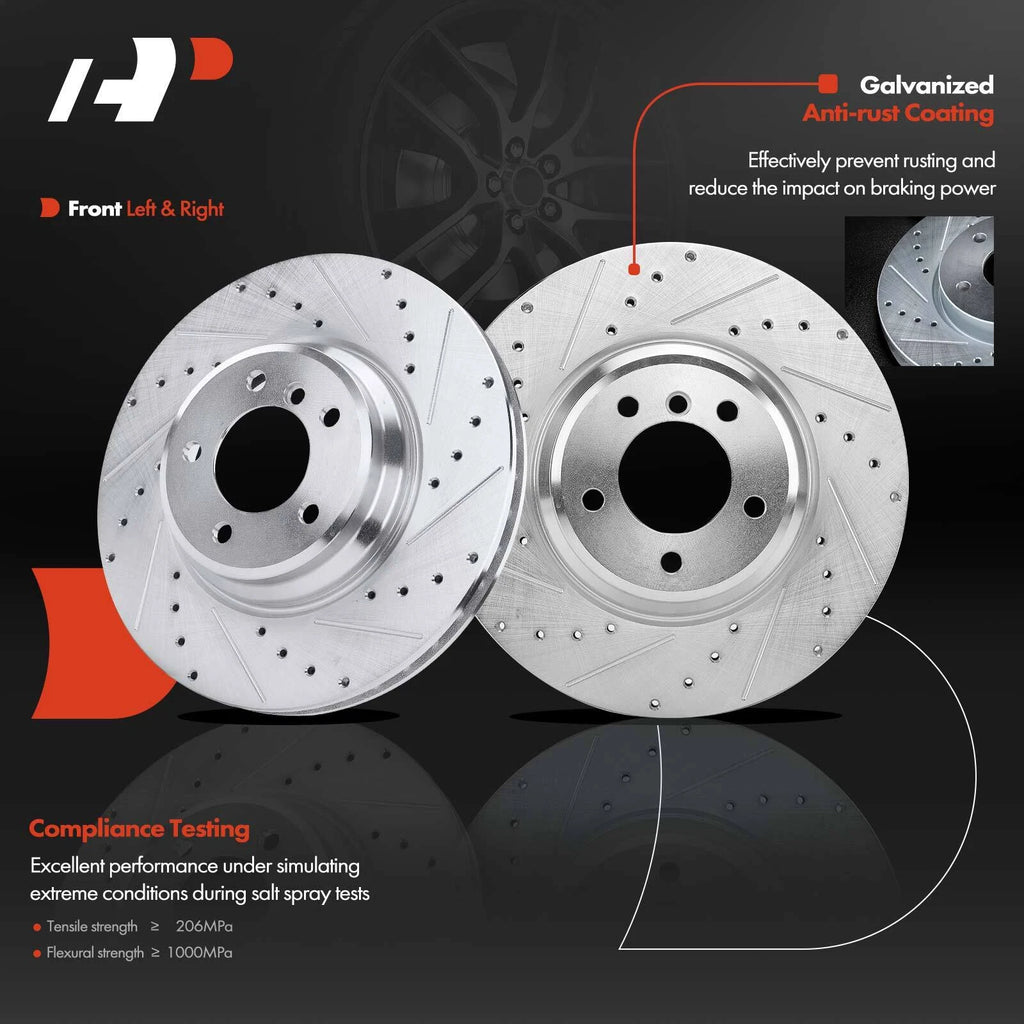 Front Disc Brake Rotor & Pad + Caliper for BMW E90 335d 335i (2007-2013)