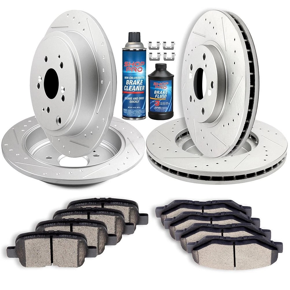 Ceramic Brake Pads and Rotors Set for Honda Pilot (2003–2008) Drilled