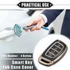 Set of 4 Key Fob Covers for Hyundai Elantra Sonata (TPU, Black)