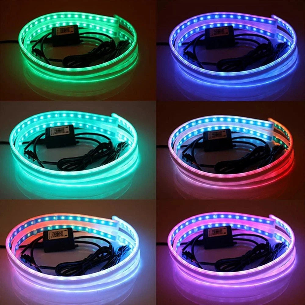 RGB 60CM LED DRL Daytime Running Turn Signal Strip Light for Universal (2010–2023)