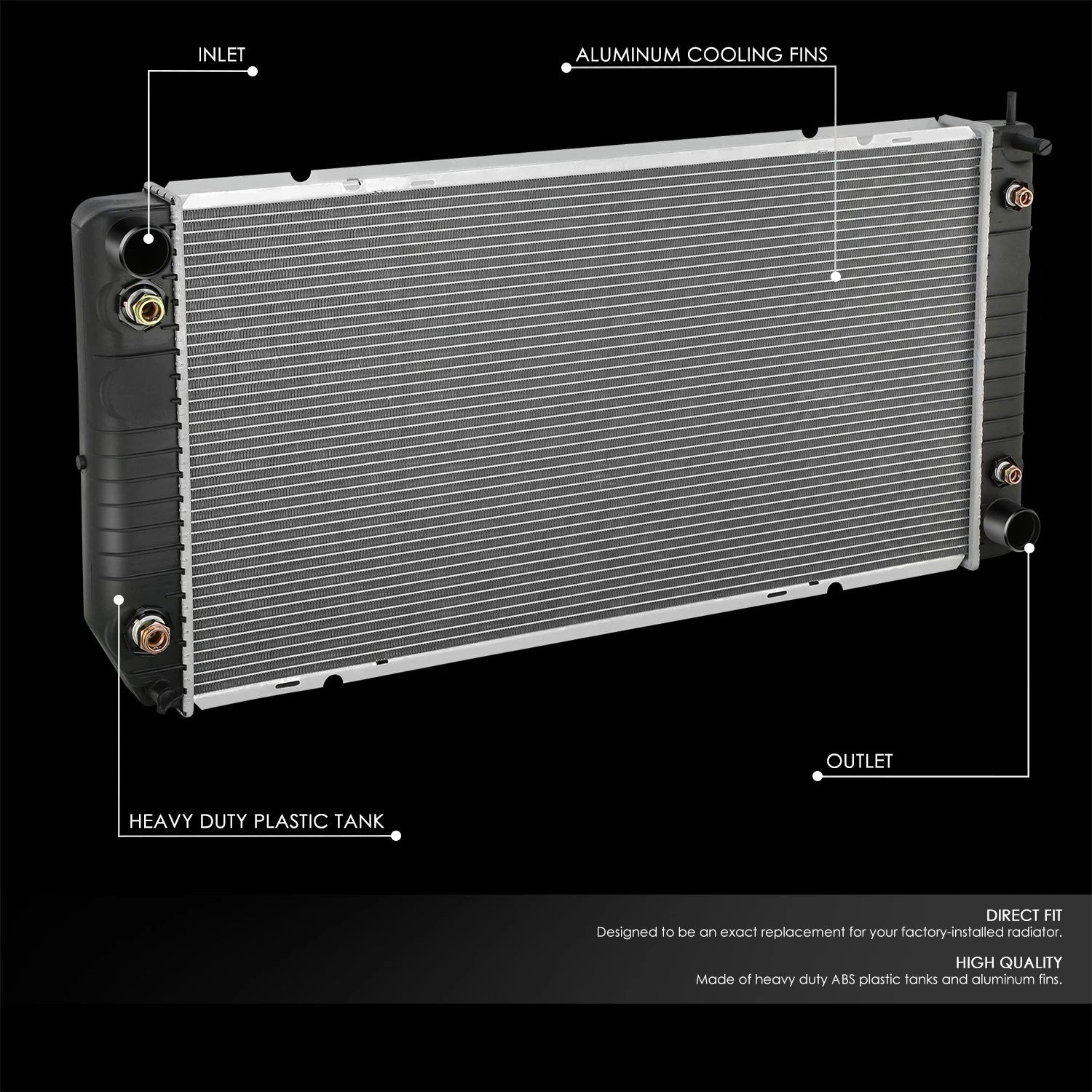 Aluminum Radiator Replacement for GMC Savana/Express G3500 (1996–2002) DPI2043