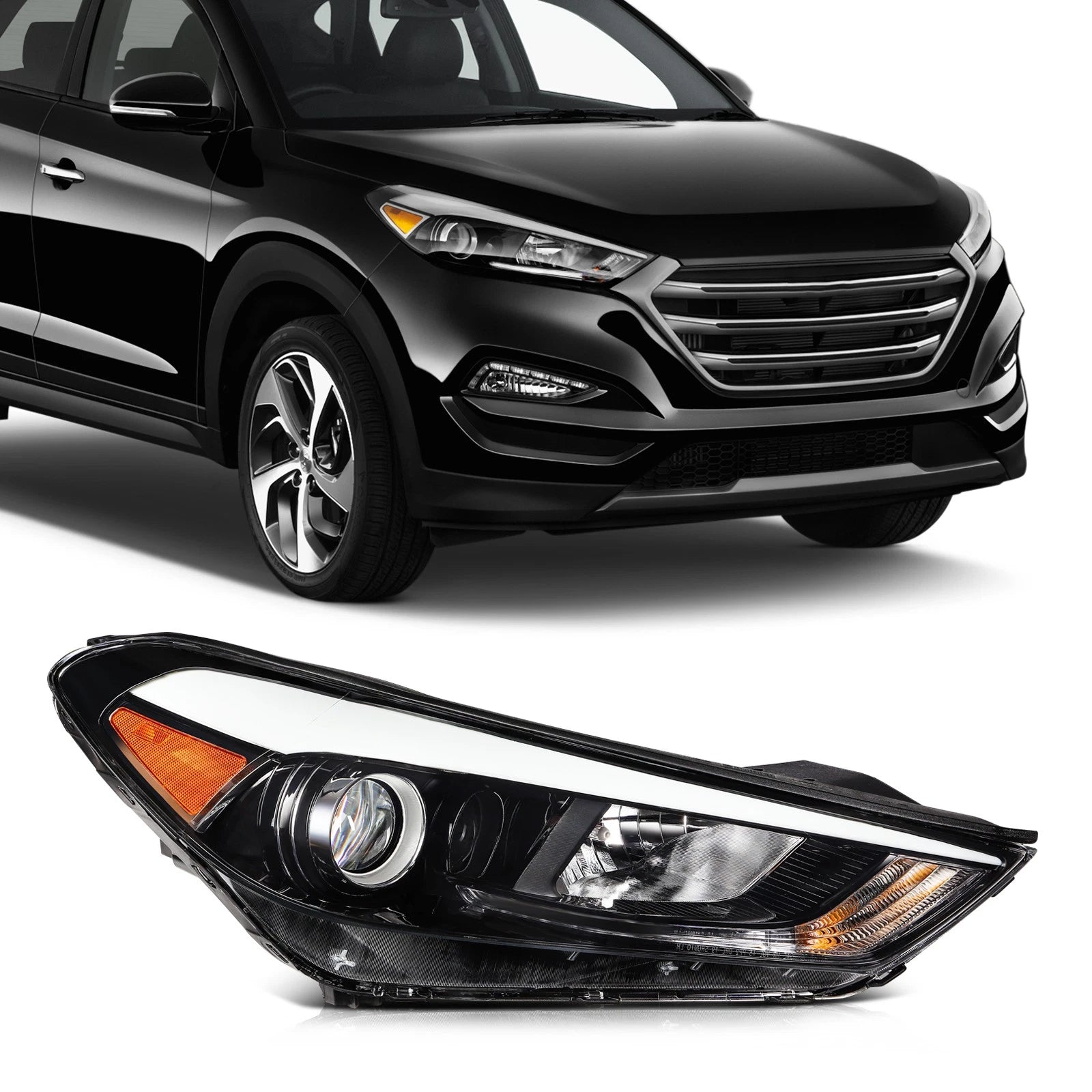 Headlight Assembly Passenger Side for Hyundai Tucson (2016–2018)