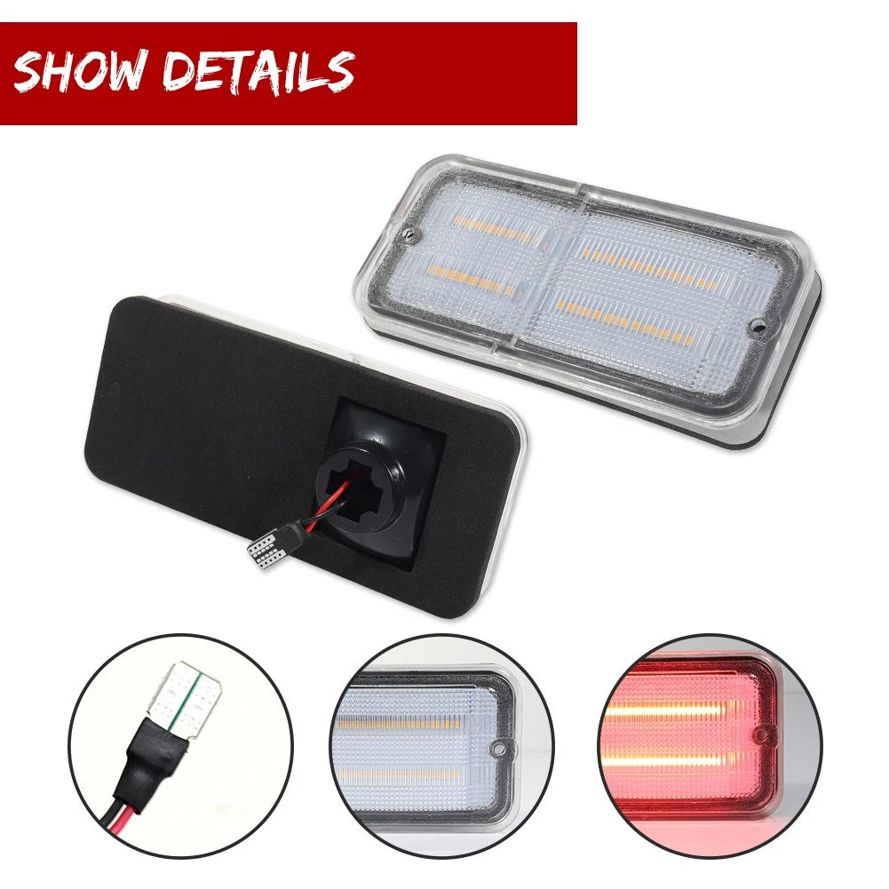 2X Clear LED Rear Side Marker Lights for Chevy GMC C/K Trucks Suburban
