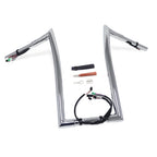 Chrome 14" Rise Prewired 1.25" Hanger Handlebar for Harley Road King (2014–2015)