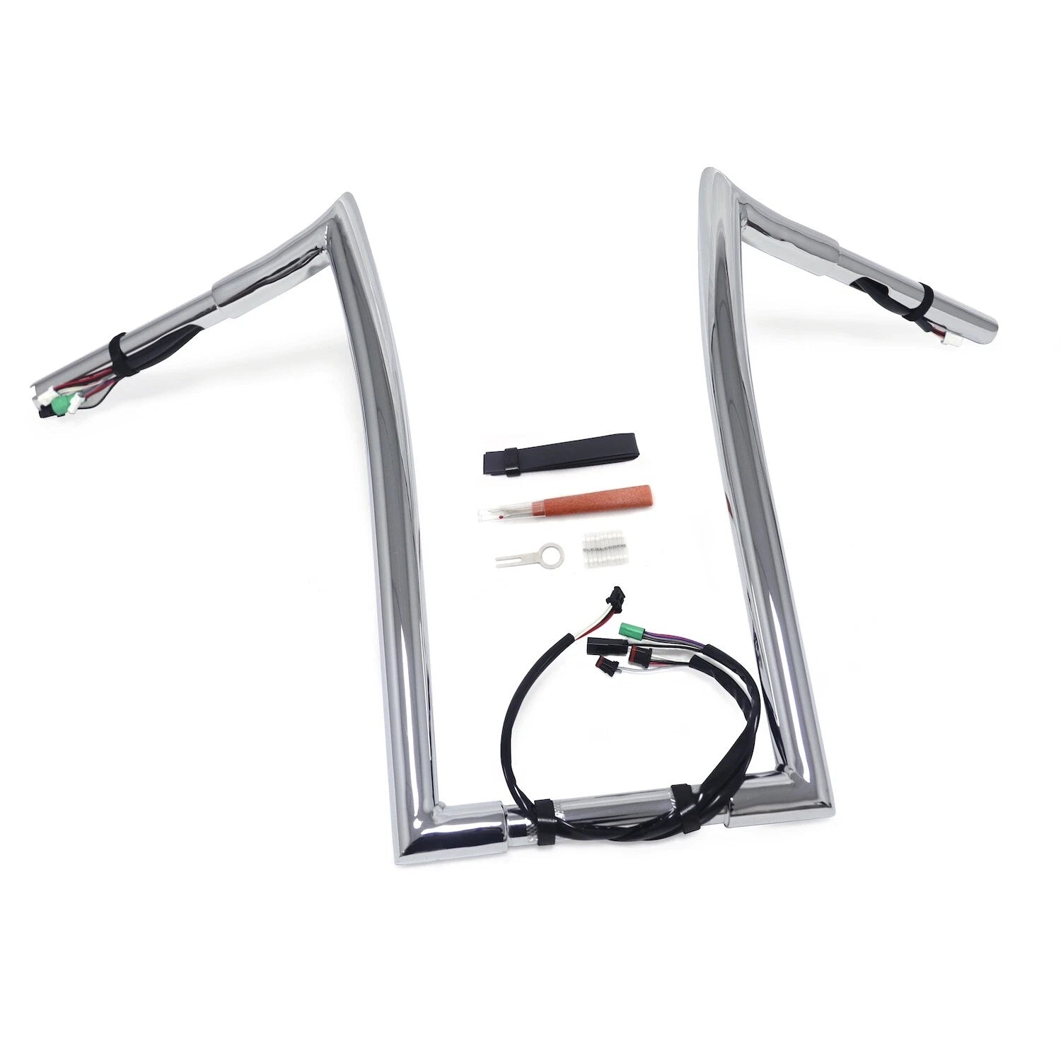 Chrome 14" Rise Prewired 1.25" Hanger Handlebar for Harley Road King (2014–2015)
