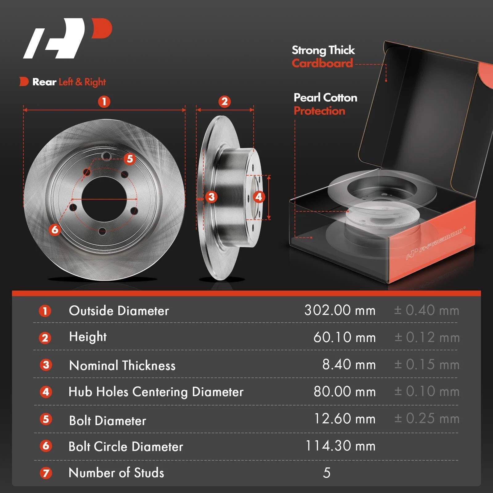 Rear Disc Rotors & Brake Pads Set for Mitsubishi Lancer